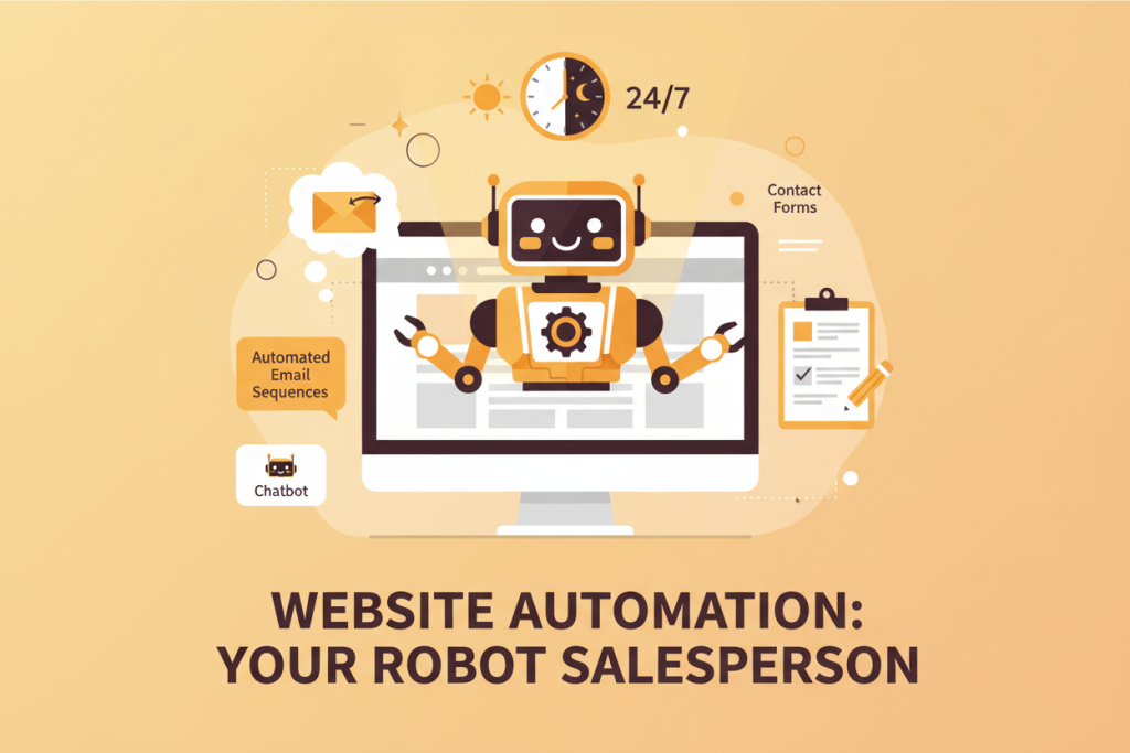 Ilustración de un sitio web funcionando como vendedor automático las 24 horas